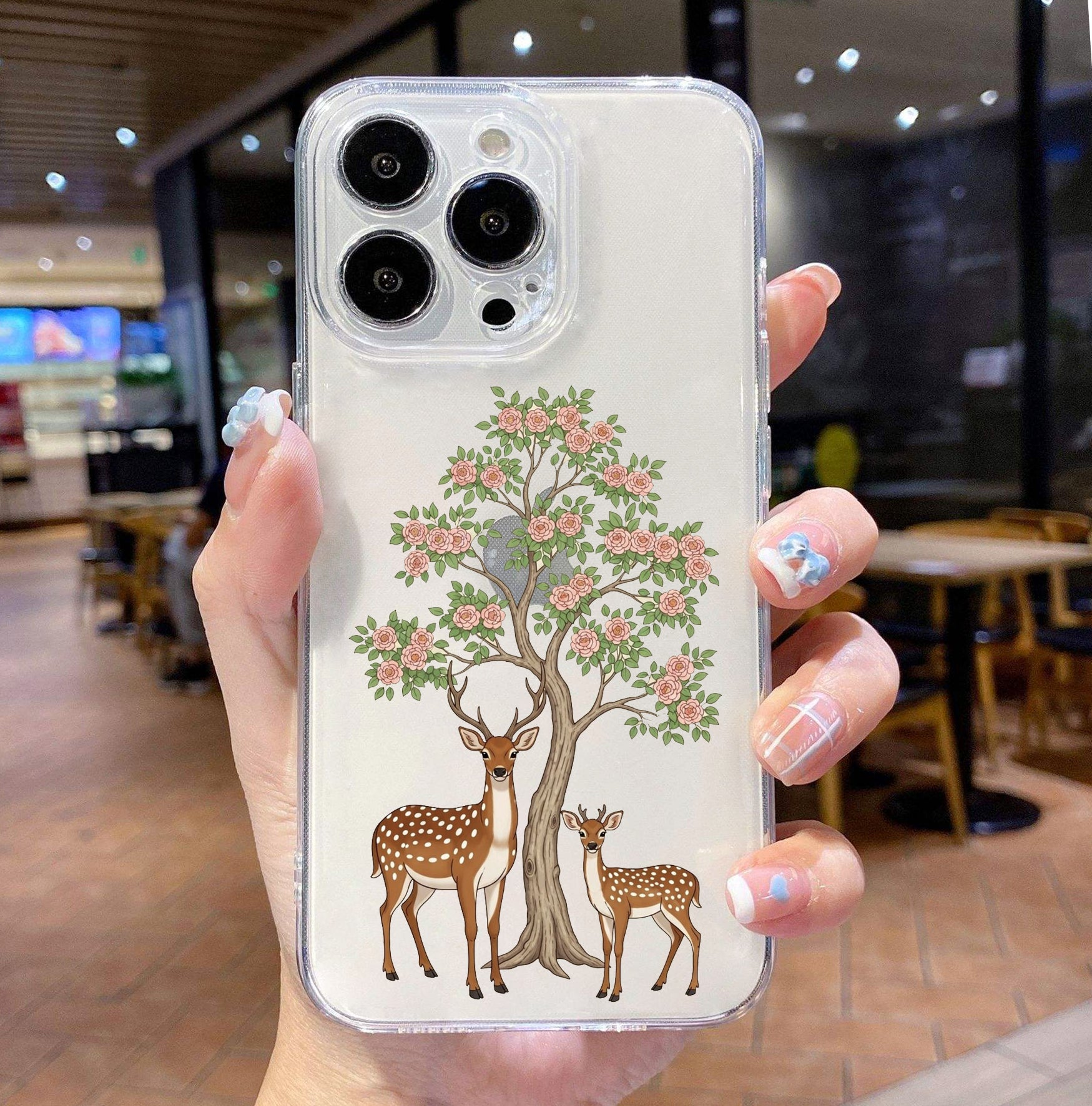 Deer Transparent Shockproof Cover for iPhone.